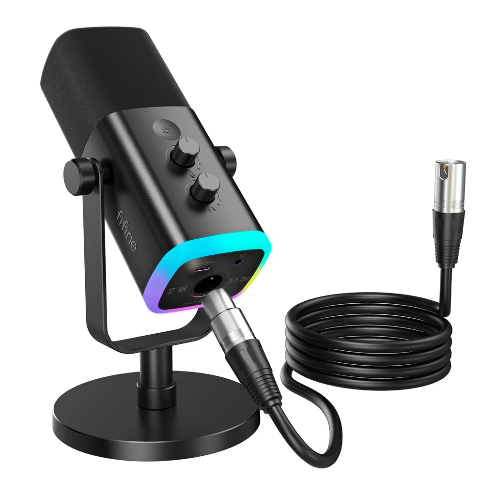 Fifine Ampligame AM8 RGB USB, XLR Dynamic Mic With Touch-mute Fifine Ampligame AM8 RGB USB, XLR Dynamic Mic With Touch-mute